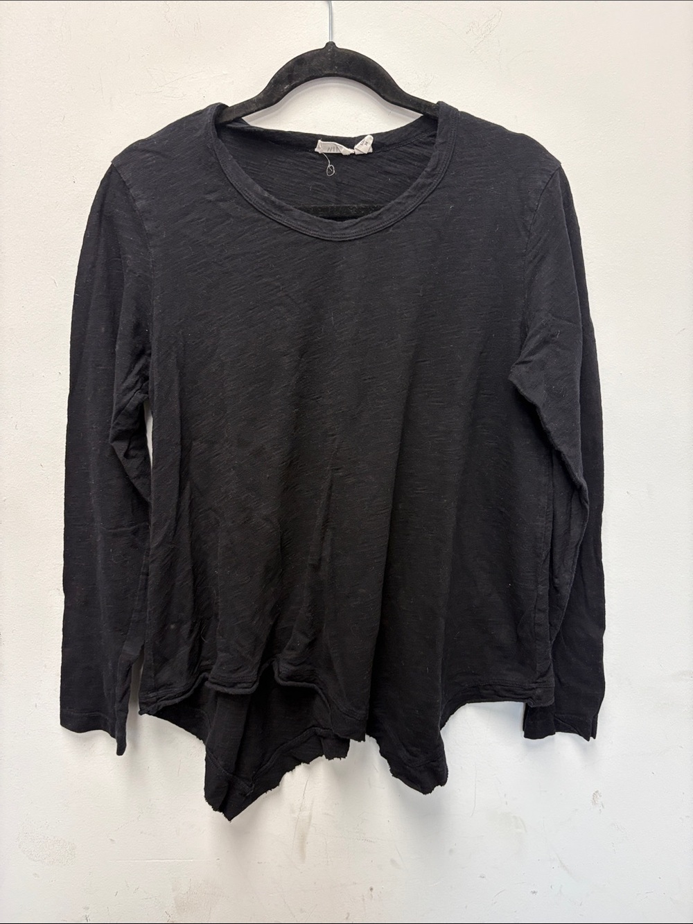 Wilt Black Long-Sleeve Lightweight Crew Neck Top